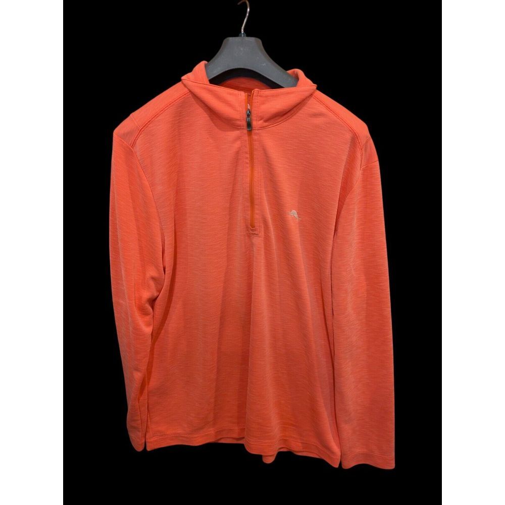 Tommy Bahama Quarter Zip  Peach‎ Tencel Poly Sweater Read description